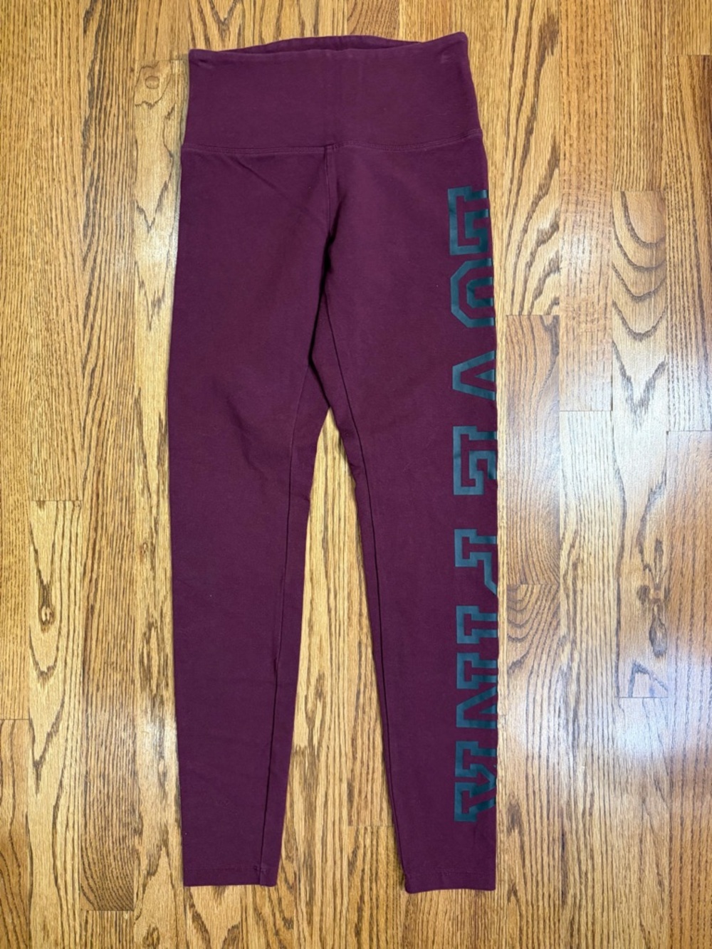 PINK Victoria's Secret Maroon Yoga Pants Leggings LOVE PINK (S)